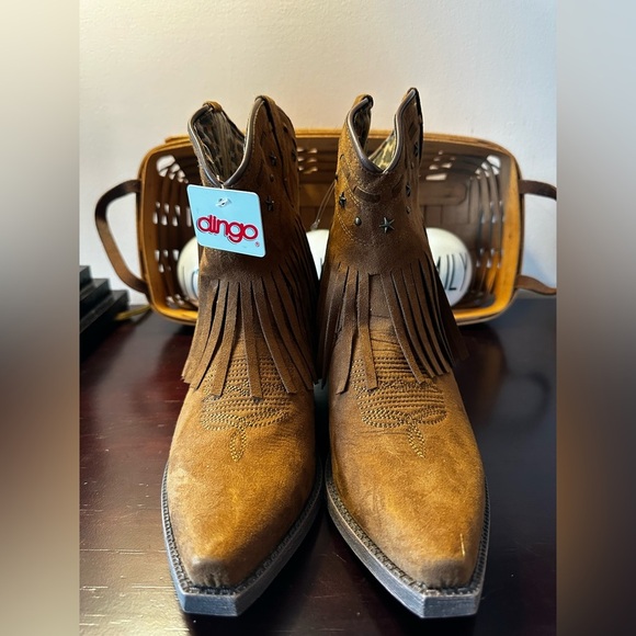 Dingo Lad SZ 6.5 Rust Fringe with Star Medal Boot. NWT - Picture 5 of 9
